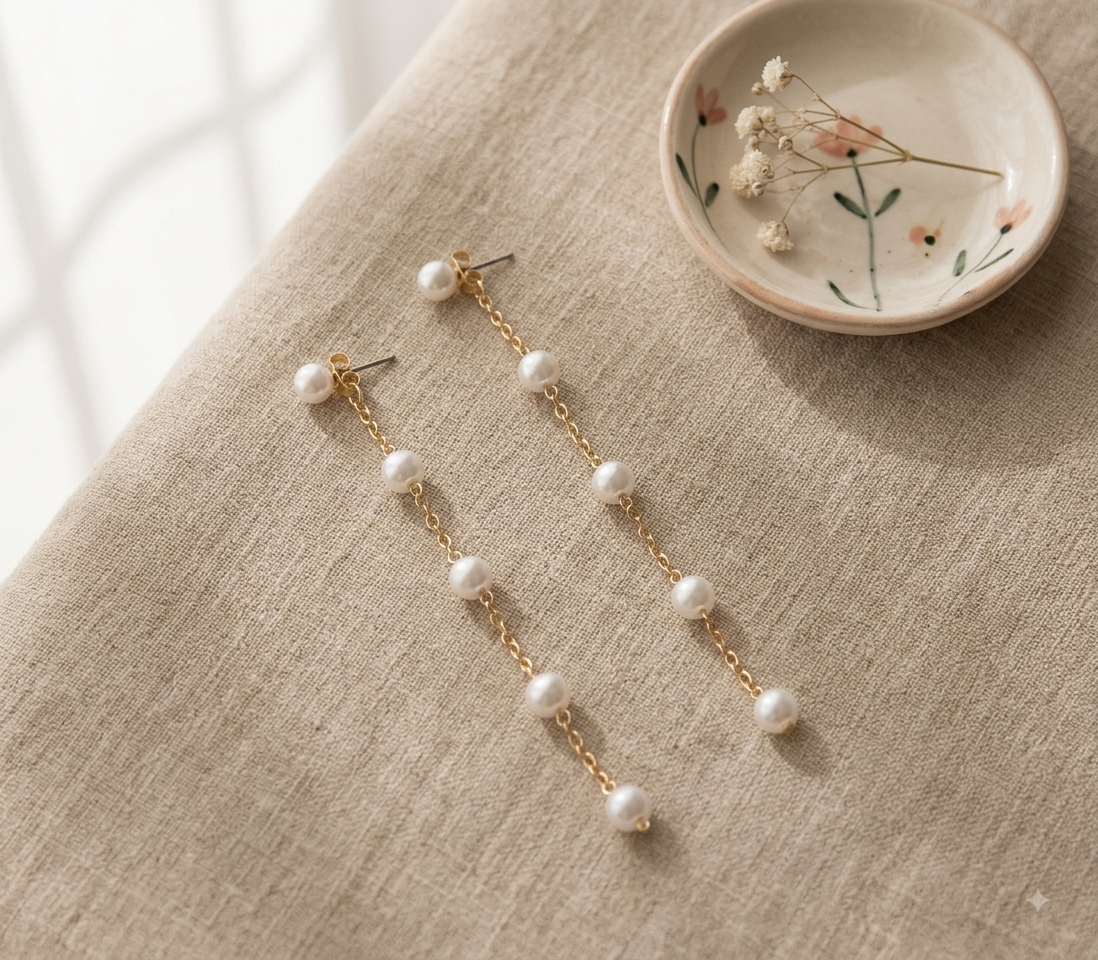 Pearl Tassel Drop Earrings