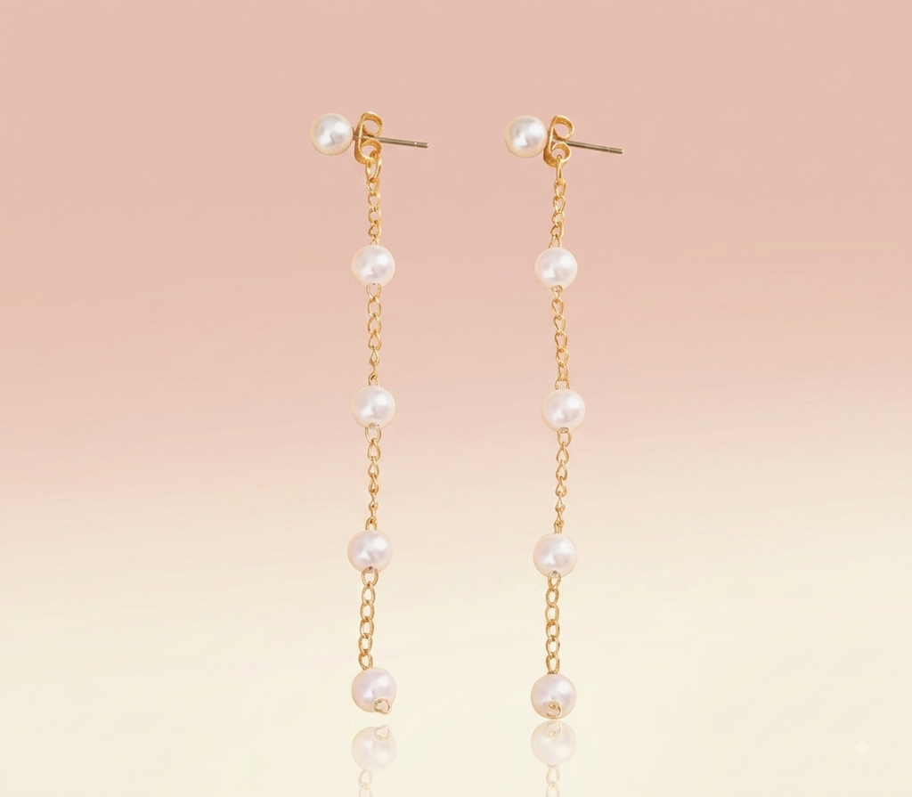 Pearl Tassel Drop Earrings