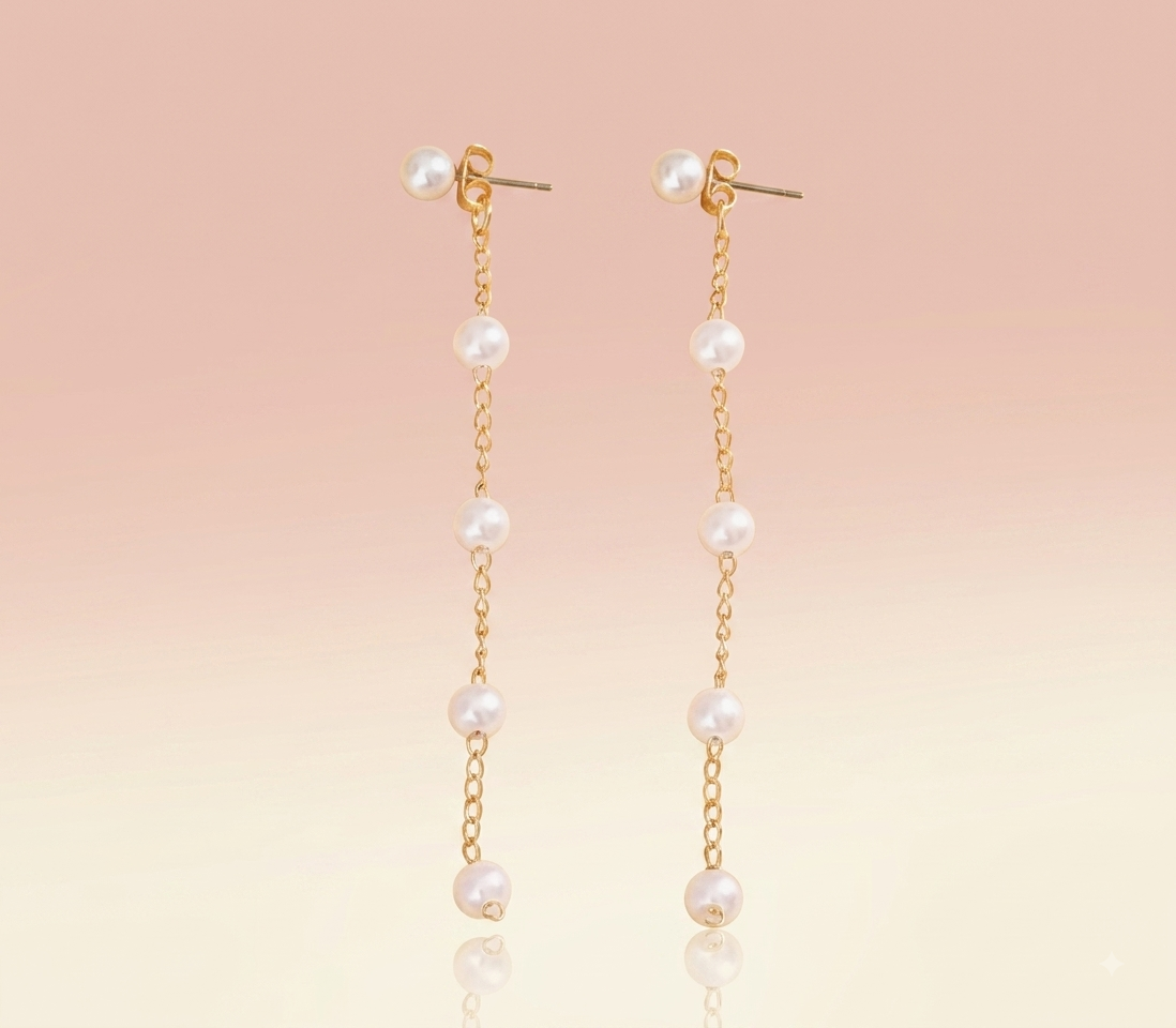 Pearl Tassel Drop Earrings