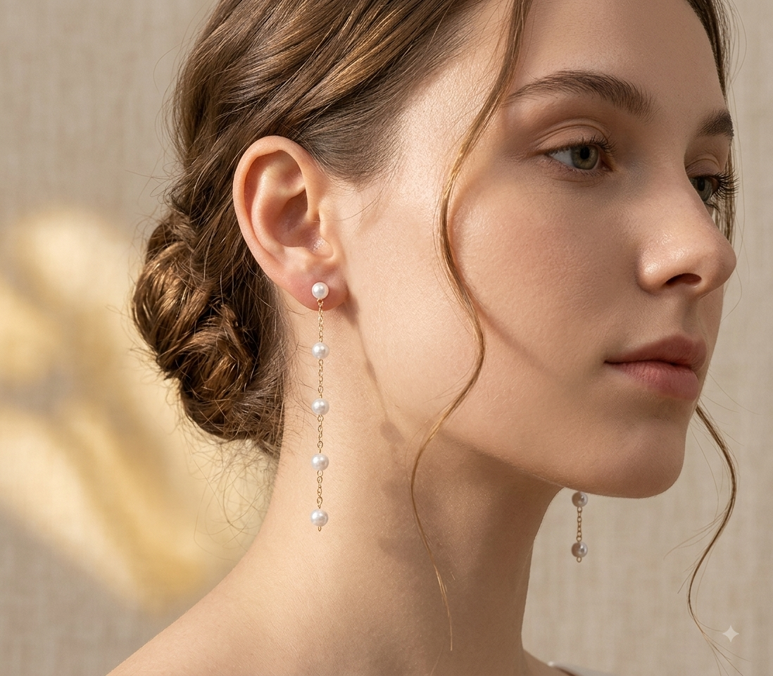 Pearl Tassel Drop Earrings
